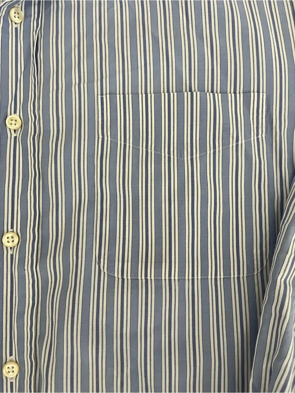 Polo by Ralph Lauren Blue and White Striped Alcott Dress Shirt